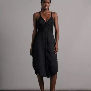 Rag & Bone Black Criseli Midi Dress Button Front